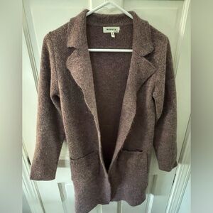 Monteau Women's Taupe Open Front Cardigan